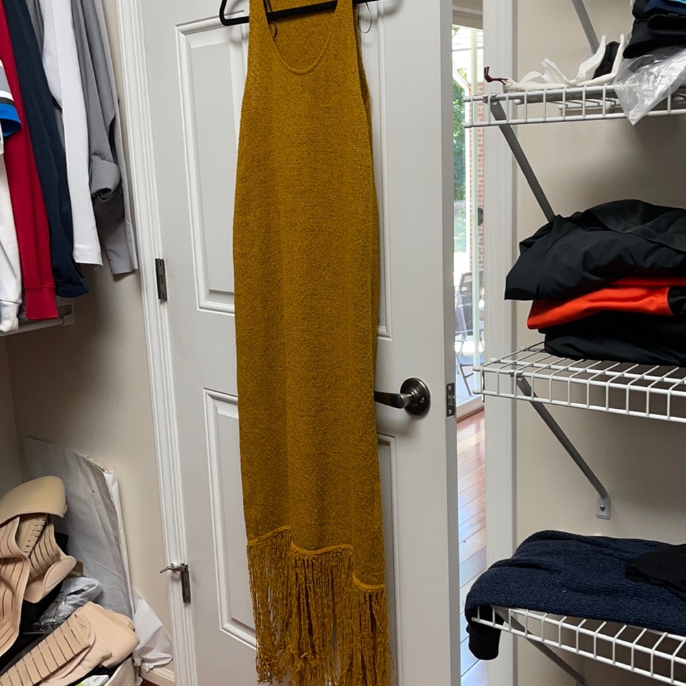 Zara midi fringe dress